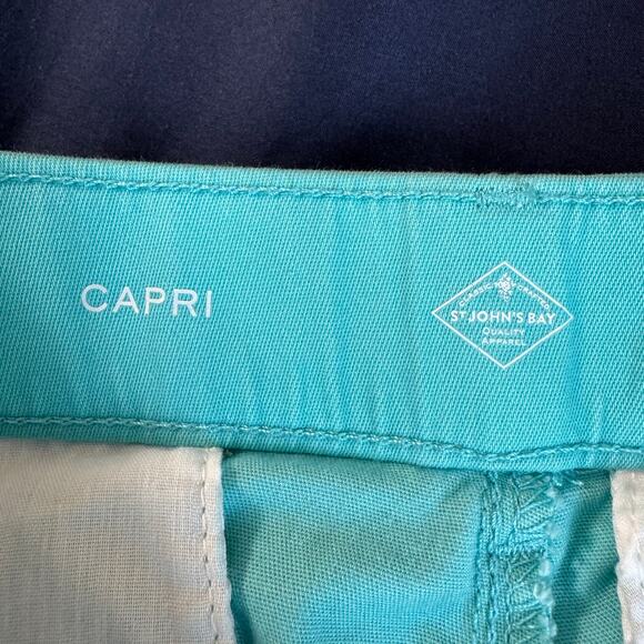 St. John’s Bay Turquoise Capri Pants Women’s Size 10 100% Cotton - Picture 6 of 7